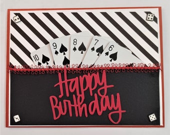 Happy Birthday, Cards, Bridge, Cribbage, Canasta, Poker, Handmade, Card for a Man,  Card Games