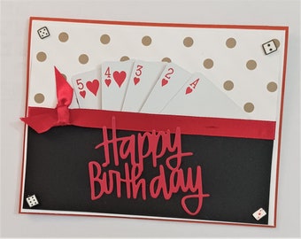 Bridge Cribbage Canasta Poker Birthday Card for card players Playing Cards, Handmade, Card for a Man,  Card Games