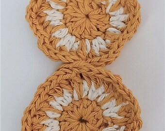 Car Coasters, Cute Car Accessory, Teachers Gift, Car Cup Holder, Crochet, Truck Coaster, Gold, Unique, One of a Kind, Gift for a Friend