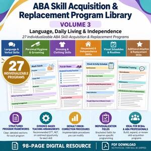 ABA Skill Acquisition & Replacement Program Library Volume 3