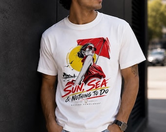 Sun Sea Nothing to Do T-Shirt, Retro Beach Graphic T-Shirt (Beyond Homelands)
