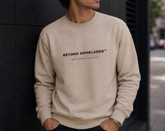 Beige Unisex Sweatshirt, Organic Cotton Blend, Minimalist Crewneck — Beyond Homelands™