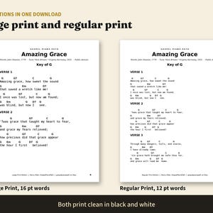 50 Hymns Piano Chord Charts in 3 Keys, Large Print Hymn Chords and Lyrics for Church Pianist, Gospel Piano by Ear, PDF Book image 7