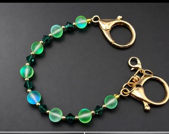 Green Mermaid Purse Charm / Key Finder