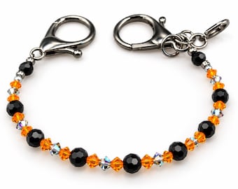 Dainty Orange & Black Purse Charm / Key Finder