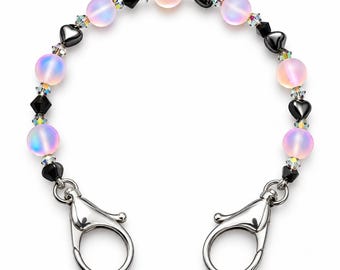 Mermaid and Swarovski Purse Charm / Key Finder Pink