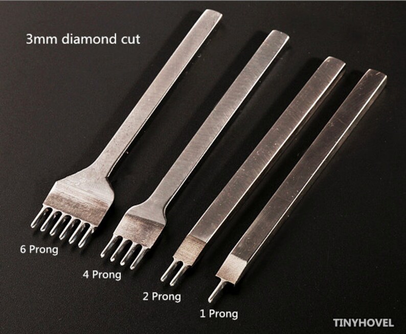 3mm/4mm Leather Stitching diamond Prong Chisel Set 1/2/4/6 Etsy