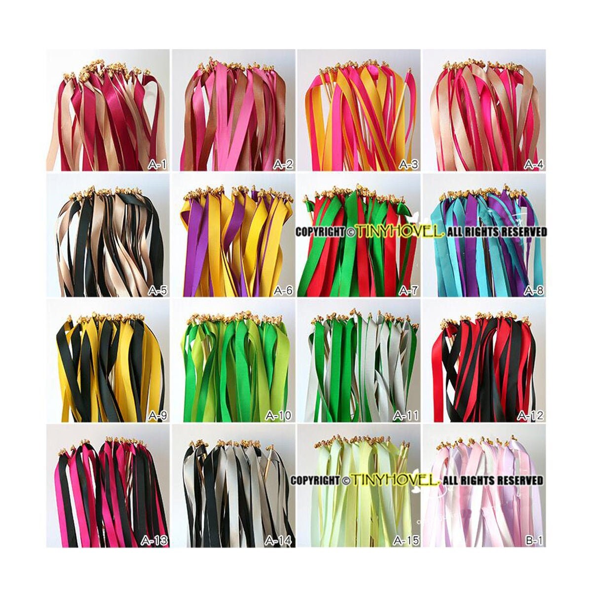 A set of 10 Ribbon Wands Available in 6 color theme for Etsy