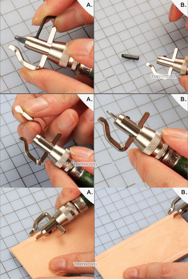 2 in 1 Adjustable Leather Edge Stitching Groover Set Crease Etsy