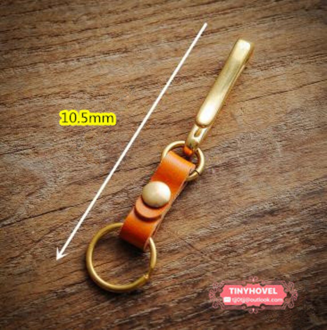 1pc Natural Brass Japanese Fish Hook Key Chain with leather Etsy