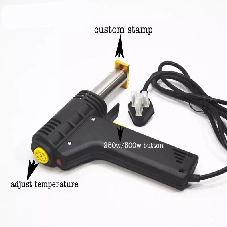 Custom Branding Brass Stamp with 300W/500W Iron Gun Leather Etsy