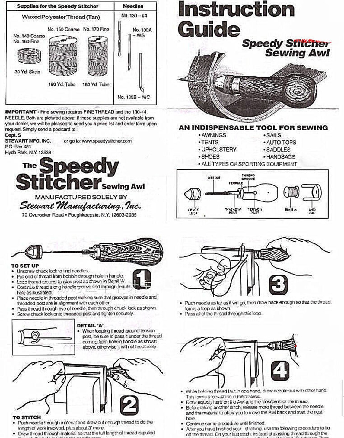 1 SET of Sewing Awl Hand Kit Leathercraft Tool. High Quality. Etsy