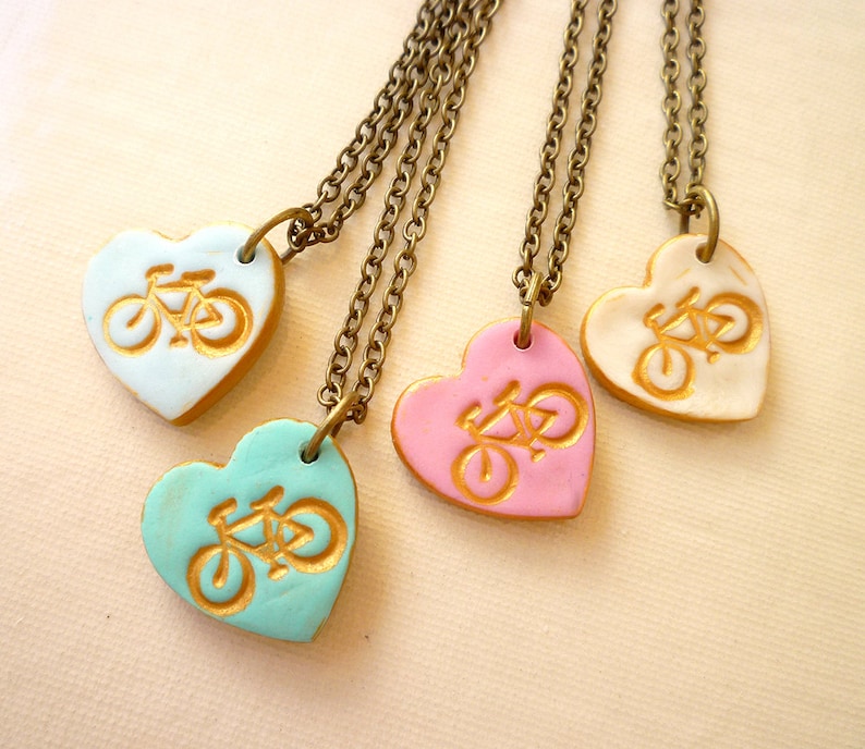 3,4,5,6,7,8,9,10 years old Fun Girl Jewelry Bycicle Charm Necklace Bike heart Girl Necklace with Letter Charm