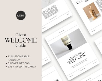 Canva Client Welcome Guide Template – A4, 16 Pages (Digital Download)