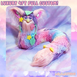 Long Friend Made to Order! 4ft with Spine! Pastel Rainbow Sweet Cute Kawaii Clown Custom OOAK Plush Plushie Doll