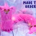 Long Furby 'Bubblegum' *Pre-Order* Pink Baphomet 4ft with Spine Demon Cursed Plush Custom Plushie Doll