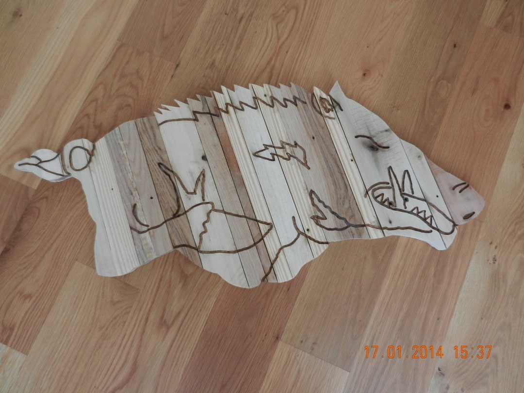 Oak & Pine Wood Pallet Arkansas Razorback Hog Decor Wall Hanging - Etsy