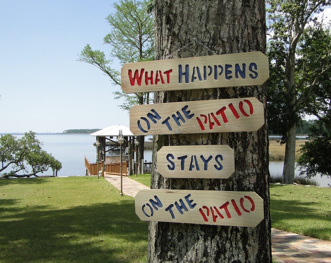 What Happens on the Patio Stays on the Patio Wod Sign Etsy