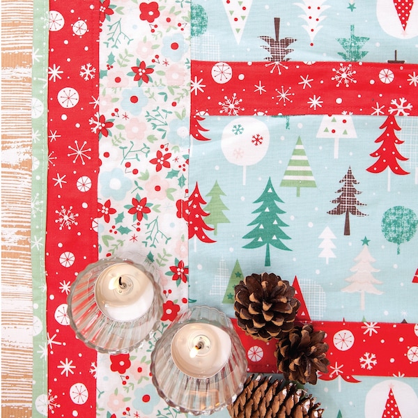 Christmas Sewing Patterns - Patchwork Table Topper & Toy Sack Collection PDF Download