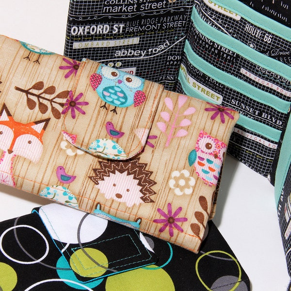 Wallet Pattern Tri-fold Card & Cash Wallet Sewing Pattern by SusieDDesigns