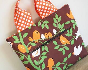 Tote Bag Sewing Pattern with Zippered Pocket Large Shopper PDF Download