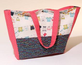 Beach Bag Sewing Pattern Large Tote Bag PDF Download