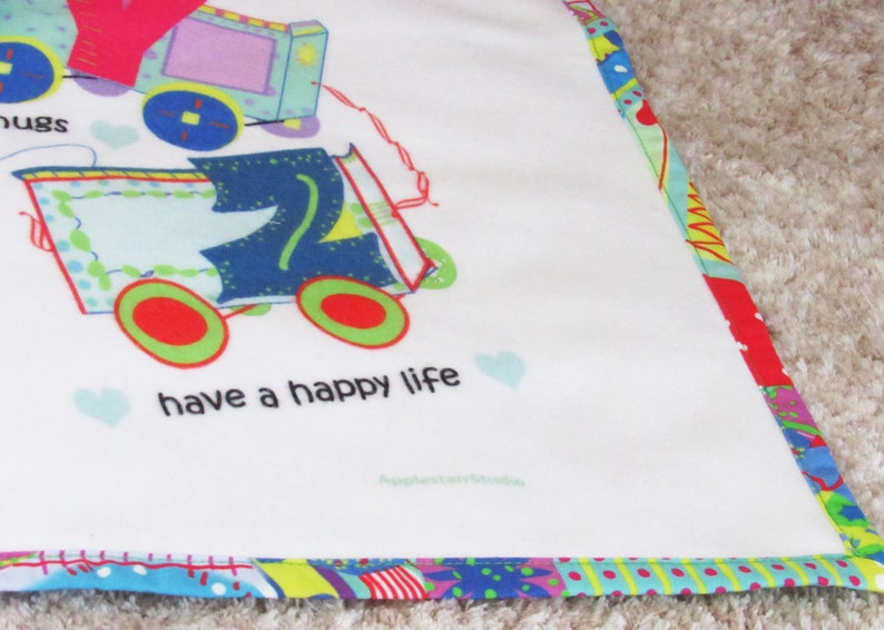 ALPHABET BLANKET, Alphabet Train Cars, Tracks are Kids Things to Do, Snuggle and Read, Talk to Your Toddler, Fleece, 48x36 image 4