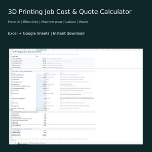 3D Printing Cost and Quote Calculator | Excel + Google Sheets Spreadsheet | Markup vs Margin