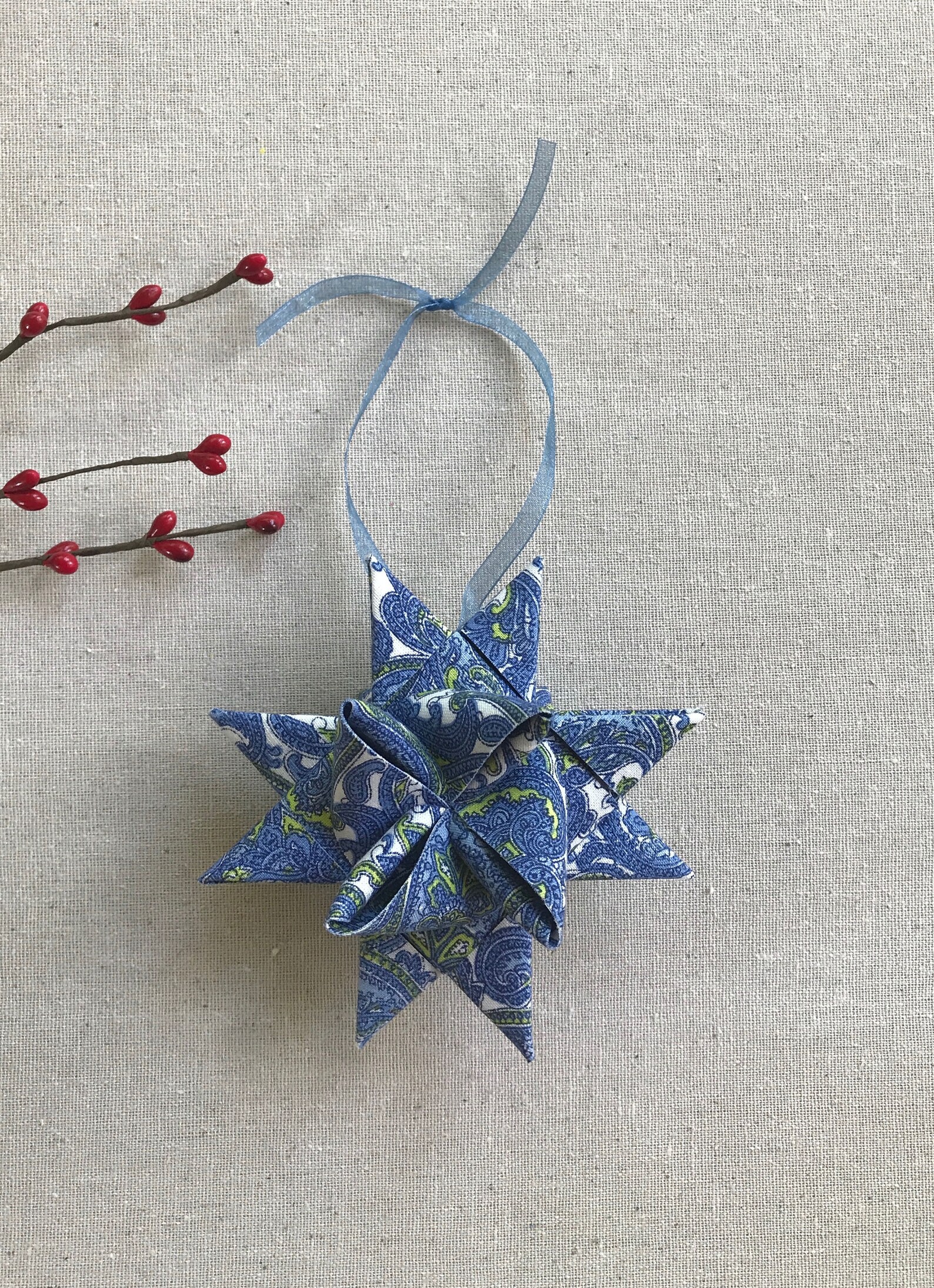 Moravian Fabric Star Ornament Christmas Ornament Etsy