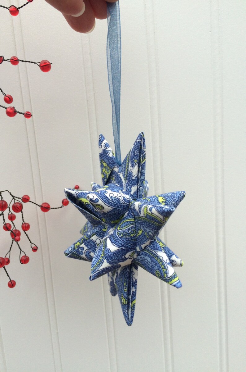 Moravian Fabric Star Ornament Christmas Ornament Etsy