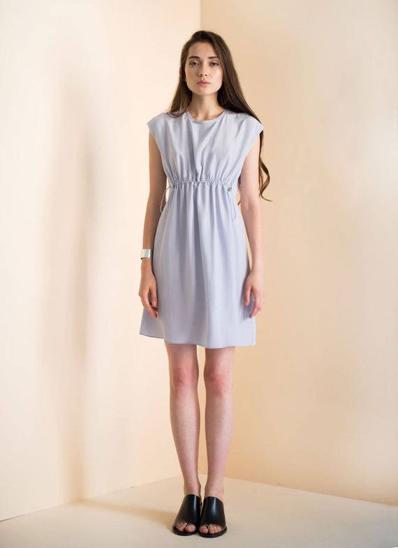 silver silk dress