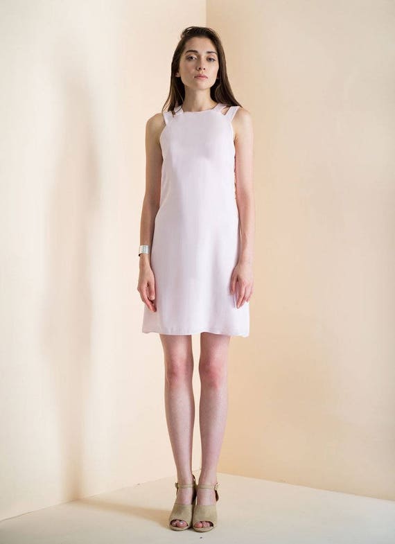 pink silk dress short
