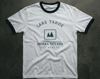 Lake Tahoe Sierra Nevada mountain logo T-Shirt | minimalist outdoor design