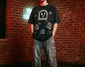Ghost Shirt, Halloween Ghost Collage Tee, Spooky Season Shirt, Grunge Halloween