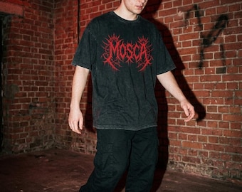 Red Thorn Logo T-shirt | Black Band Tee, Gothic Metal Design