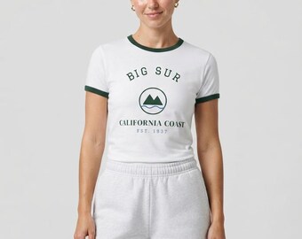 Big Sur Mountain Logo T-Shirt | California Coast Retro Ringer
