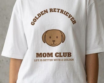 Golden Retriever Mom Club T-Shirt | Cute Dog Face Graphic