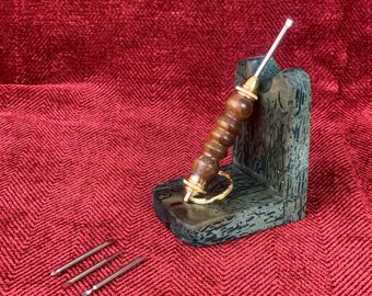 Ball-Turned Keychain | Sassafras Walnut Screwdriver Keyring — Hand Turned
