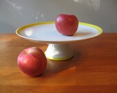 Vintage Cake Plate Cake Stand Sunny Yellow Modern Made in Japan