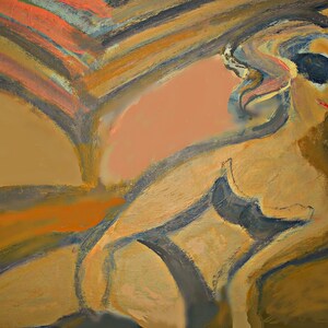 Woman on the Beach Giclee Print: Robert Maitland Acrylic Painting (8x10)