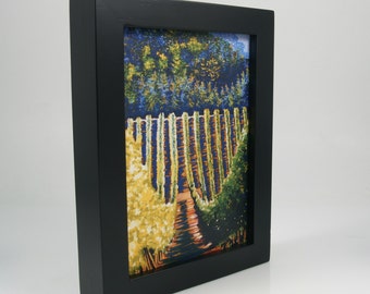 Framed 5x7 Canvas Giclee Fine Art Print, Framed Print, Vineyard, Grapevine, Art & Collectibles, Ready to Hang, Museum Quality