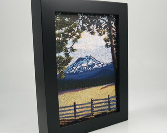 Snow Capped Mountain Landscape in Framed 5x7 Canvas Giclee Fine Art Print, Northwest Cascades, Ready to Hang Museum Quality Fine Art, 5x7