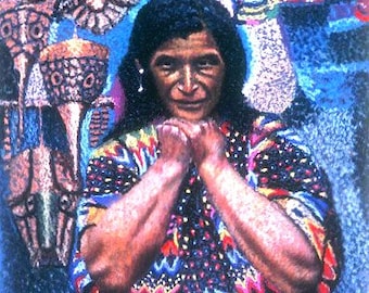 Mayan Woman Fine Art Giclee Print, Mayan Madonna, Guatemalan Woman, Portrait, Figure, Masks, Original Pastel Painting By Jan Maitland, 8x10