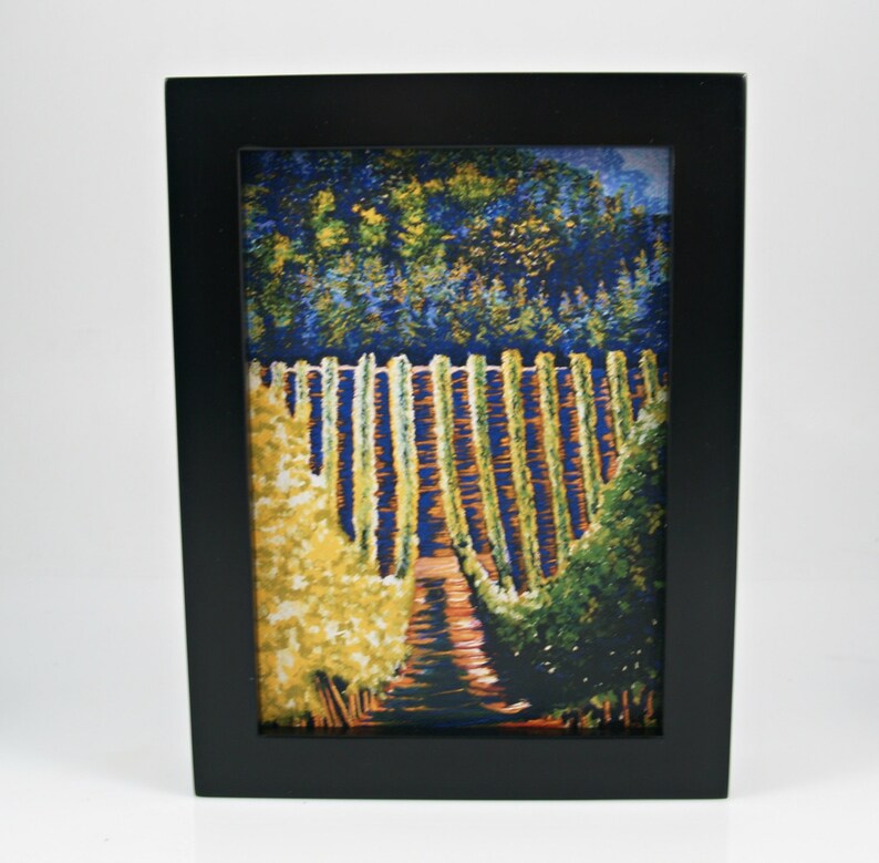 Framed 5x7 Canvas Giclee Fine Art Print, Framed Print, Vineyard, Grapevine, Art & Collectibles