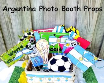 World Cup ARGENTINA soccer photo booth props - the ultimate fan accessory -  2018 FIFA Soccer Championship in Russia - support Argentina