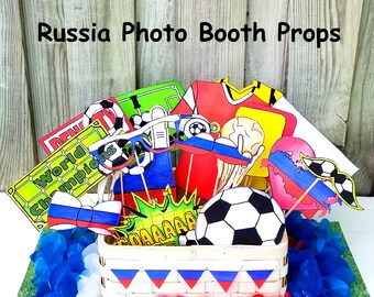 World Cup RUSSIA soccer photo booth props - the ultimate fan accessory -  2018 FIFA Soccer Championship in Russia - support Россия