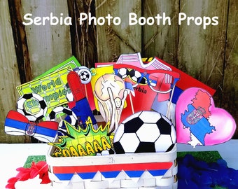 World Cup SERBIA soccer photo booth props - the ultimate fan accessory -  2018 FIFA Soccer Championship in Russia - support Србија