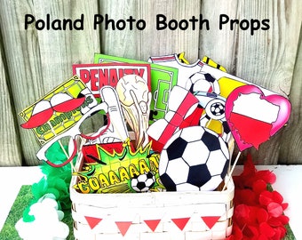 World Cup POLAND soccer photo booth props - the ultimate fan accessory -  2018 FIFA Soccer Championship in Russia - support Polska