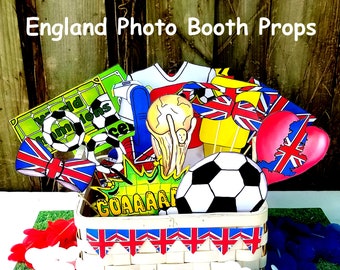 World Cup ENGLAND soccer photo booth props - the ultimate fan accessory -  2018 FIFA Soccer Championship in Russia - support England