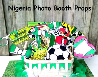 World Cup NIGERIA soccer photo booth props - the ultimate fan accessory -  2018 FIFA Soccer Championship in Russia - support Nijeriya